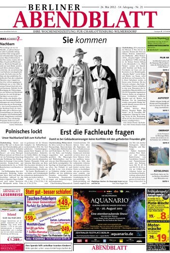 26.05.2012 Abendblatt: Es drohen finstere Zeiten - Denk mal an Berlin