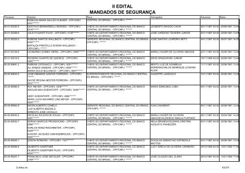 II EDITAL MANDADOS DE SEGURANÃA