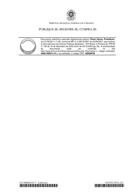 ResoluÃ§Ã£o 24/2011 do Tribunal Regional Federal ... - JustiÃ§a Federal