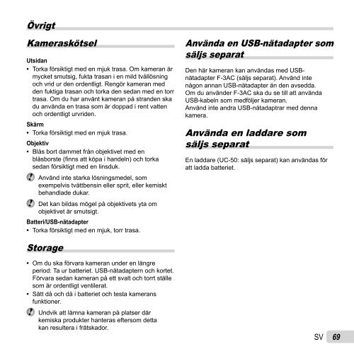 Bruksanvisning SZ-16/DZ-105 - Olympus - Europe