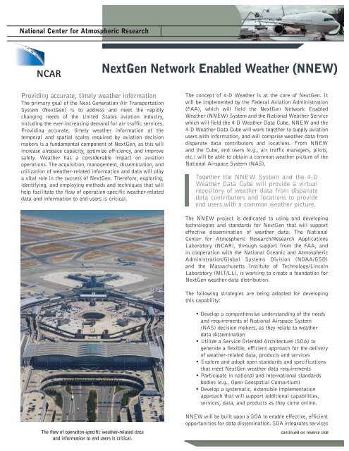 NextGen Network Enabled Weather (NNEW)