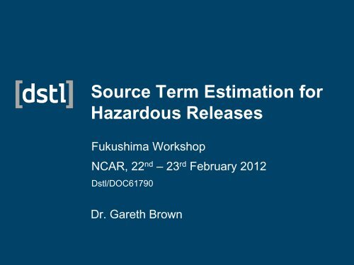 Estimation of Source Parameters for Hazard Releases