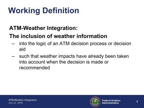 ATM-Weather Integration Plan - RAL