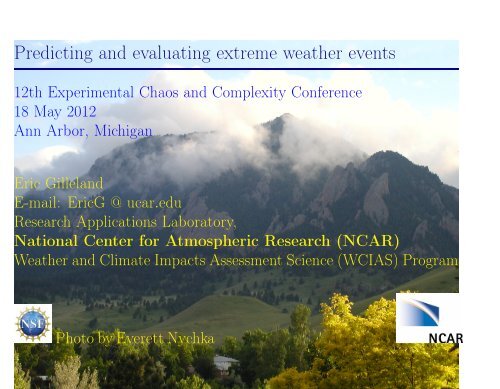 Predicting and evaluating extreme weather events