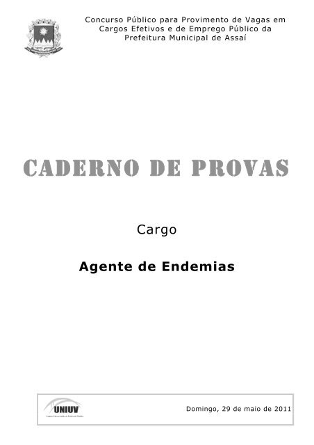 agente de endemias - Concursos - Uniuv