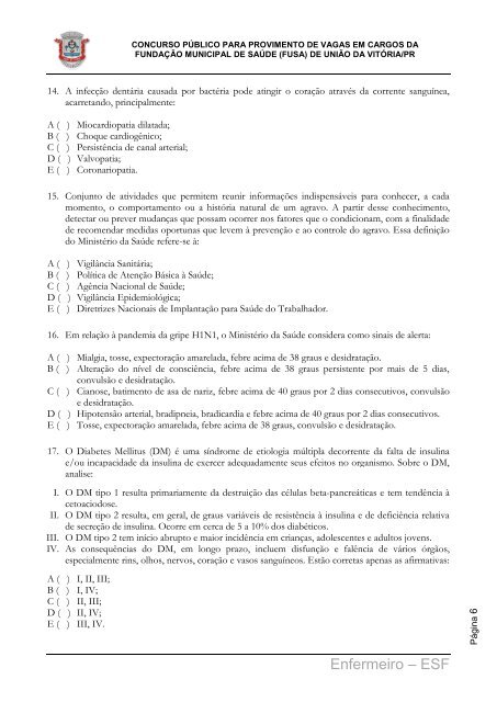 CADERNO DE PROVA - Concursos - Uniuv