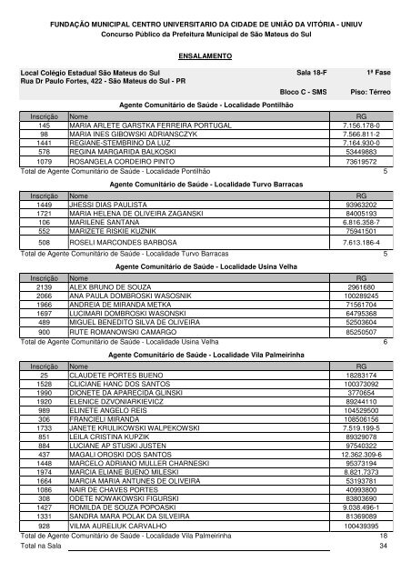 FUNDAÃÃO MUNICIPAL CENTRO UNIVERSITARIO DA CIDADE ...