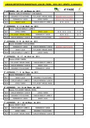 calendario padel 4Âª fase 2010-2011