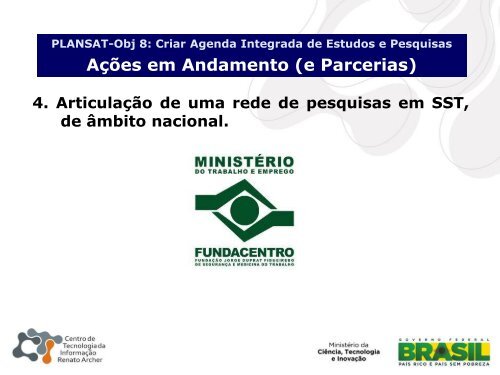 CriaÃ§Ã£o de uma agenda integrada de estudos e pesquisas em SST