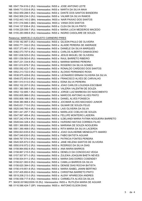 Pautas de julgamento nÂº 171 a 174