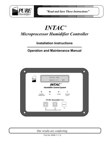 INTAC O&M - Pure Humidifier