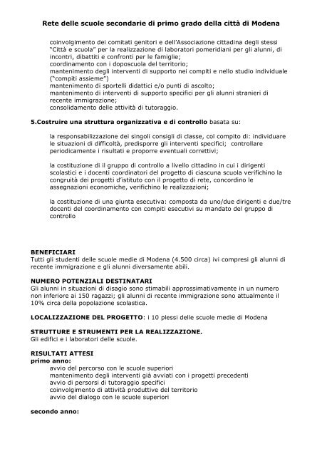 scarica il progetto in formato pdf - Io sono - Comune di Modena