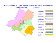 la rete delle scuole medie di modena e le risorse del territorio 2010 ...