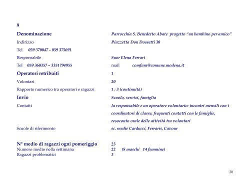 la rete delle scuole medie di modena e le risorse del territorio 2010 ...