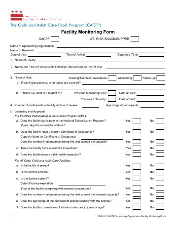 Facility Monitoring Form - osse