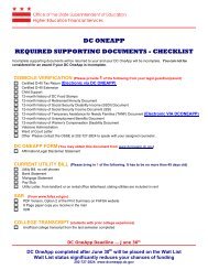 DC OneApp Required Supporting Documents Checklist - osse