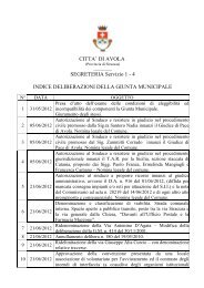 Delibere di Giunta Munic. - Comune di Avola