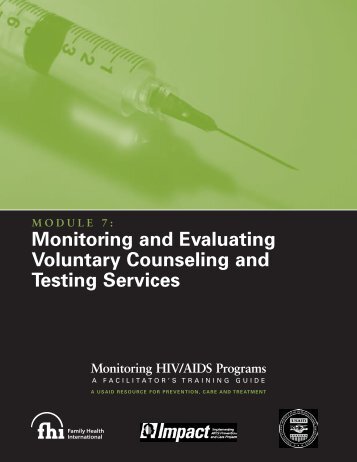 Monitoring HIV/AIDS Programs: A Facilitator's Training Guide ...