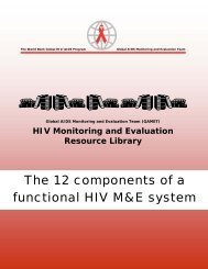 The 12 components of a functional HIV M&E system - Global HIV ...