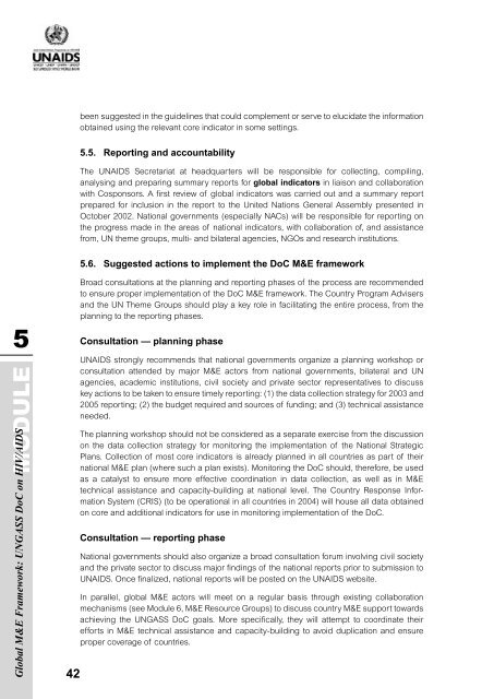 Monitoring and Evaluation Modules - Global HIV M&E Information