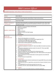 Job Description: M&E Liaison Officer - Global HIV M&E Information