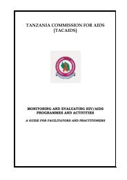 TANZANIA COMMISSION FOR AIDS - Global HIV M&E Information