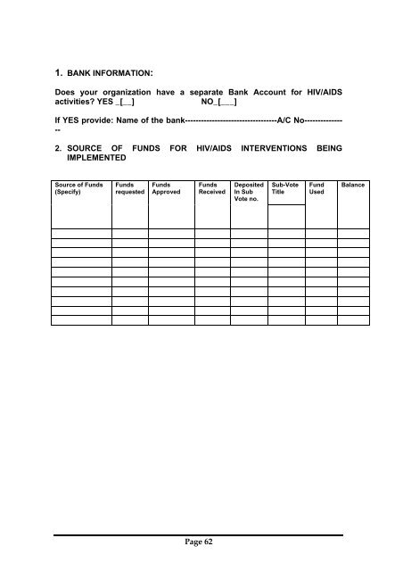 TANZANIA COMMISSION FOR AIDS - Global HIV M&E Information