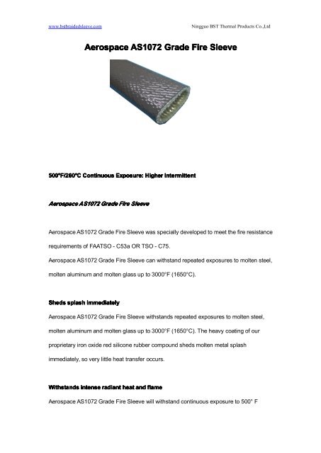 Hitzeschutzmatte - Ningguo BST Thermal Products Co.,Ltd