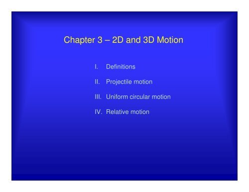 2-D Motion - UCF Physics