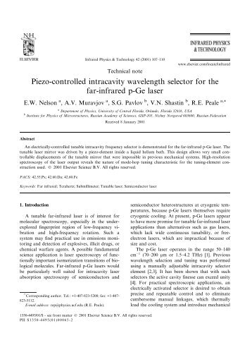 Piezo-controlled intracavity wavelength selector for the far-infrared p ...