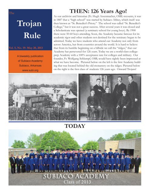 Vol 5 Issue 19 Subiaco Academy