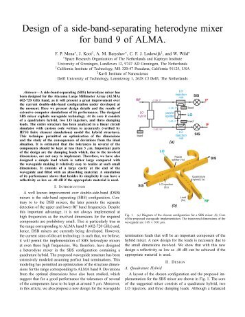 Design of a side-band-separating heterodyne mixer for band 9 of ...