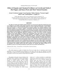 Effect of Organic and Chemical Fertilizers on Growth - Agricultural ...