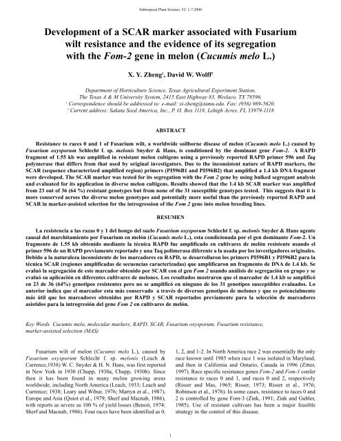 Subtropical Plant Sci. J. 52:1-7. - Subtropical Plant Science Society