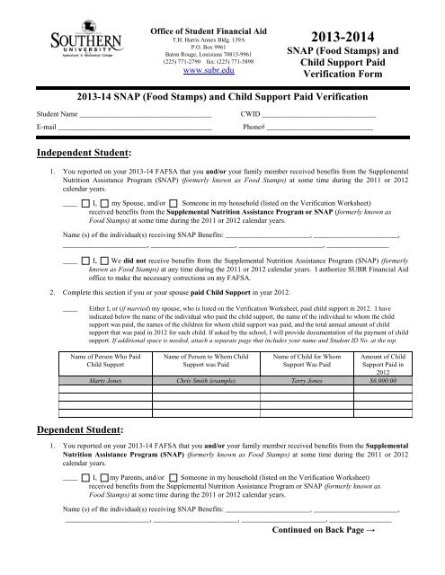 SNAP Food Stamps And Child Support Paid Verification snap-food-stamps-and-child-support-paid-verification