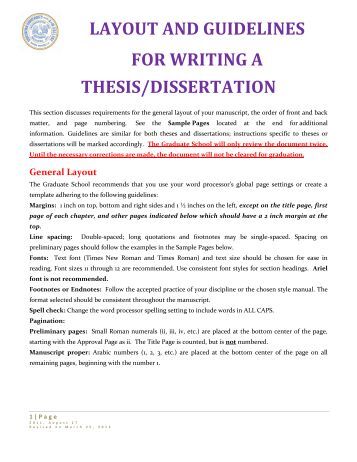 Guidance on writing dissertation
