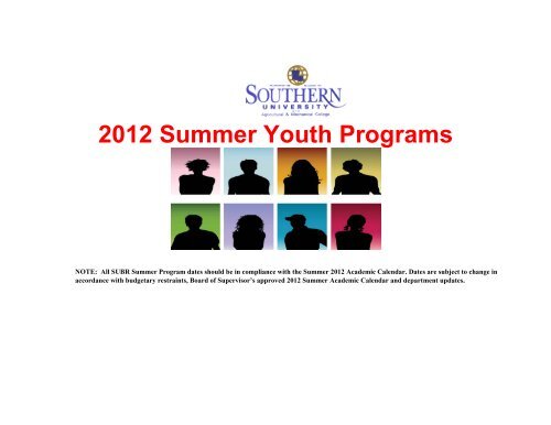 2012 Summer Youth Programs - Southern University at Baton Rouge