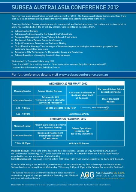 conference programme - Subsea UK