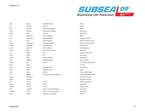 Delegate List - Subsea UK