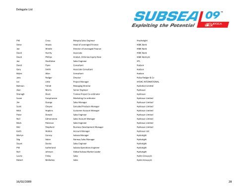 Delegate List - Subsea UK