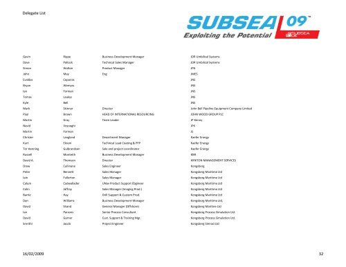 Delegate List - Subsea UK