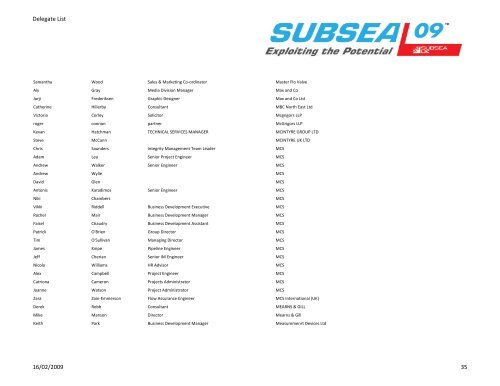 Delegate List - Subsea UK