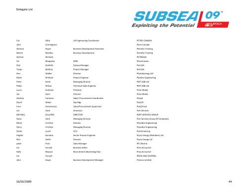 Delegate List - Subsea UK