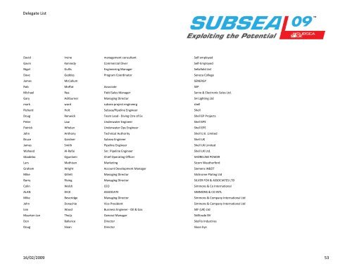 Delegate List - Subsea UK