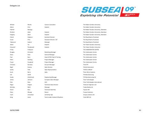 Delegate List - Subsea UK