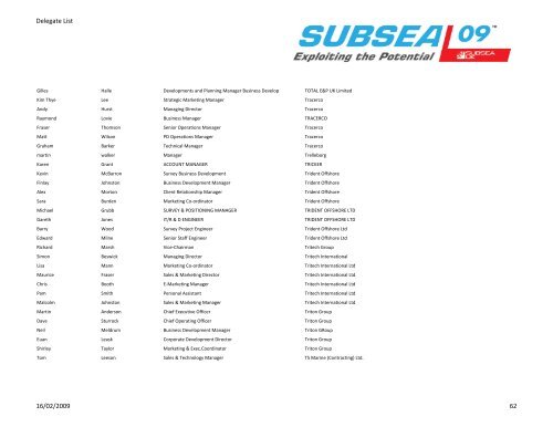 Delegate List - Subsea UK