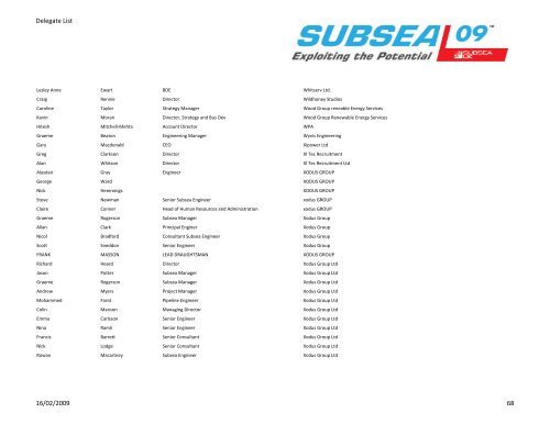 Delegate List - Subsea UK