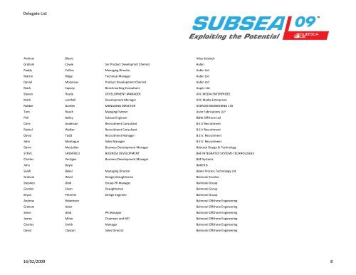 Delegate List - Subsea UK