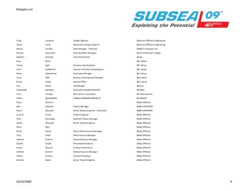 Delegate List - Subsea UK