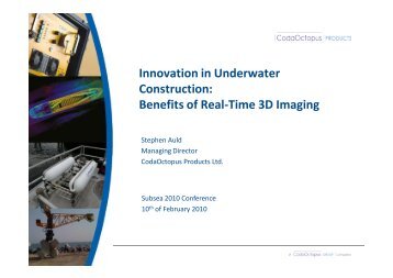 Benefits of Real-Time 3D Imaging - Subsea UK